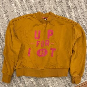 Scotch & Soda Mustard Sweatshirt with Pink Print
